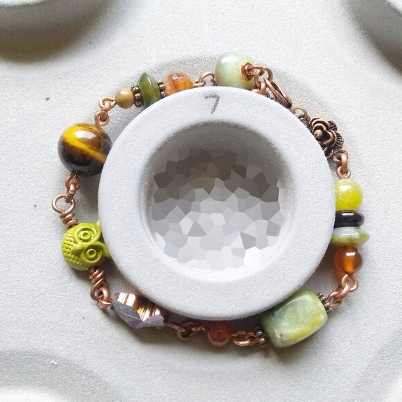 Uniquely Handmade! Semi-Precious Beads Bracelet ~ Woodlands Owls Nature Inspired - Picture 5 of 6